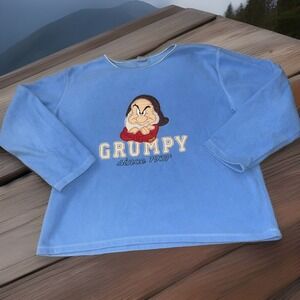 VTG 1990s Disney Park Grumpy Since 1997 Fleece Pullover Womens Sz M Sweater Cute